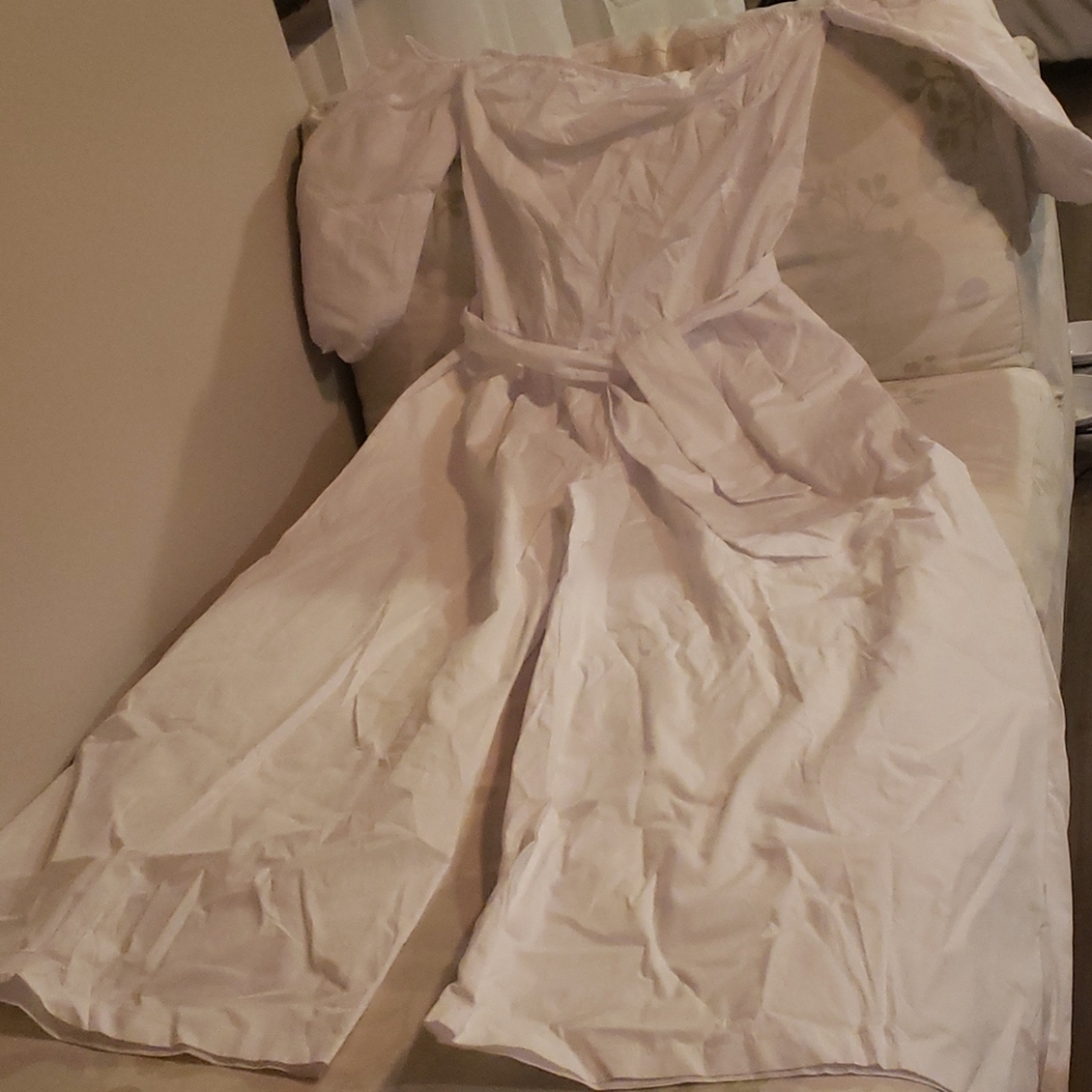 White Jumpsuit with waist tie